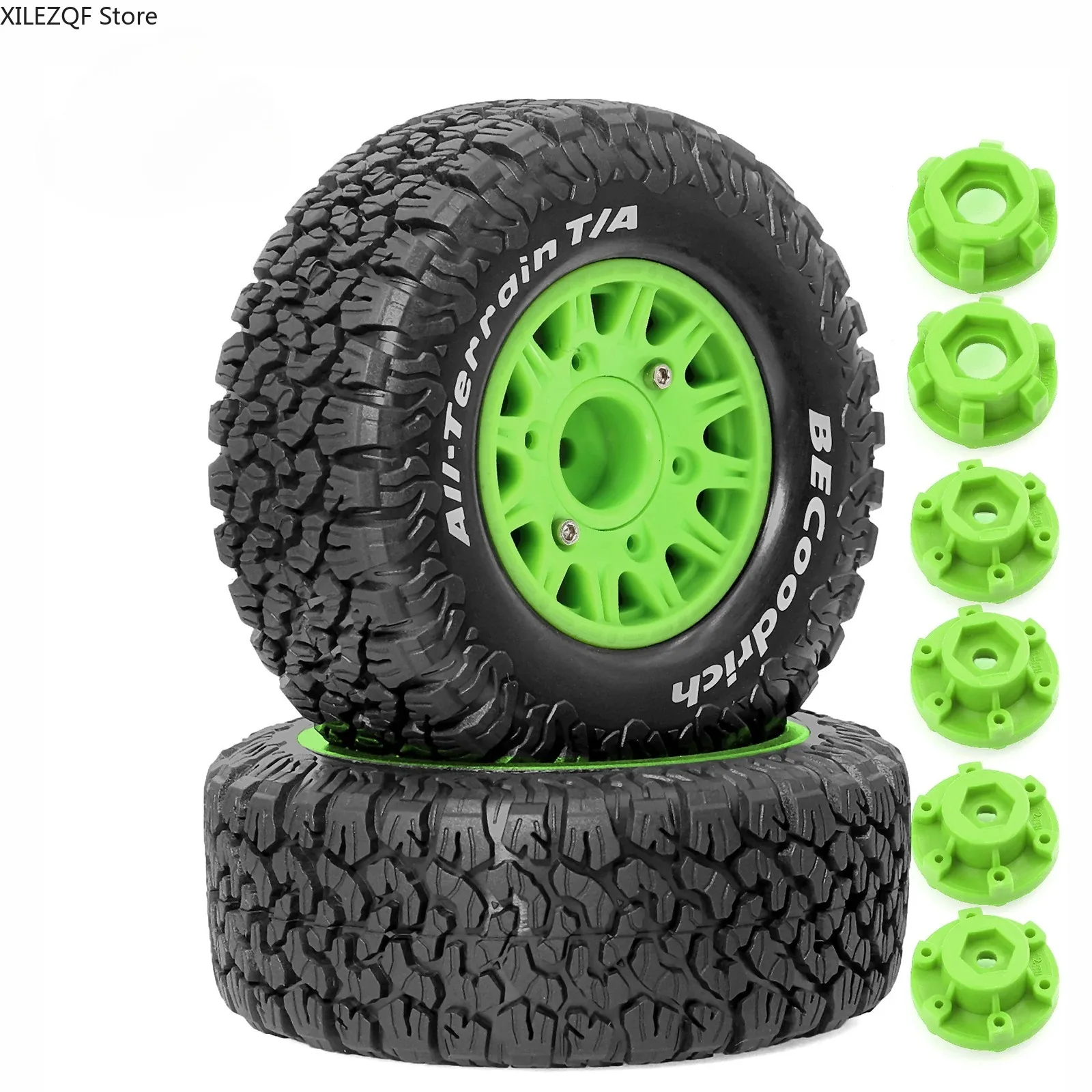 4PCS 1:10 Short Course Truck Tires Rubber Tyre 12mm Hex for 1/10 RC Car Traxxas Slash Arrma Senton HuanQi 727 Vkar 10