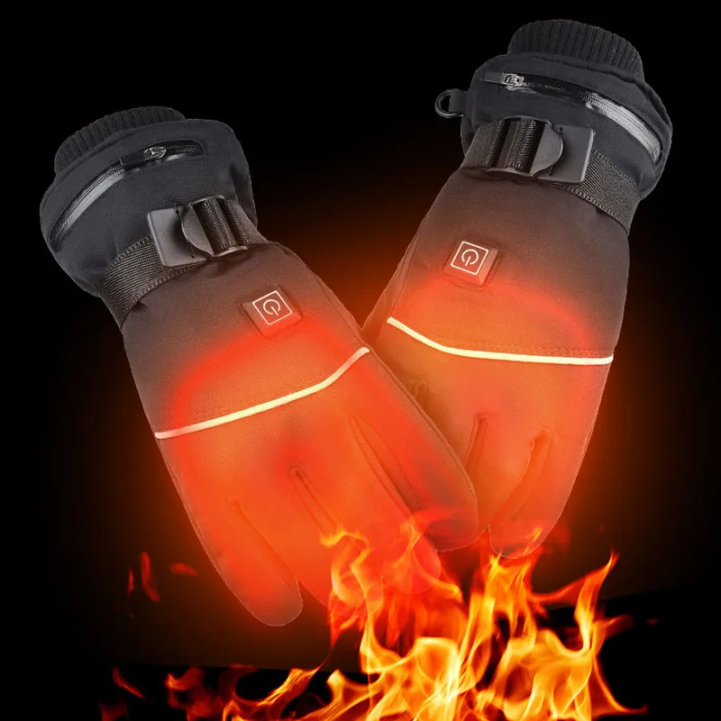 

Winter Velour Heating Outdoor Sports Hunting Hiking Skiing Heated Thick Gloves AA Battery Non-Slip Windproof Waterproof VIP