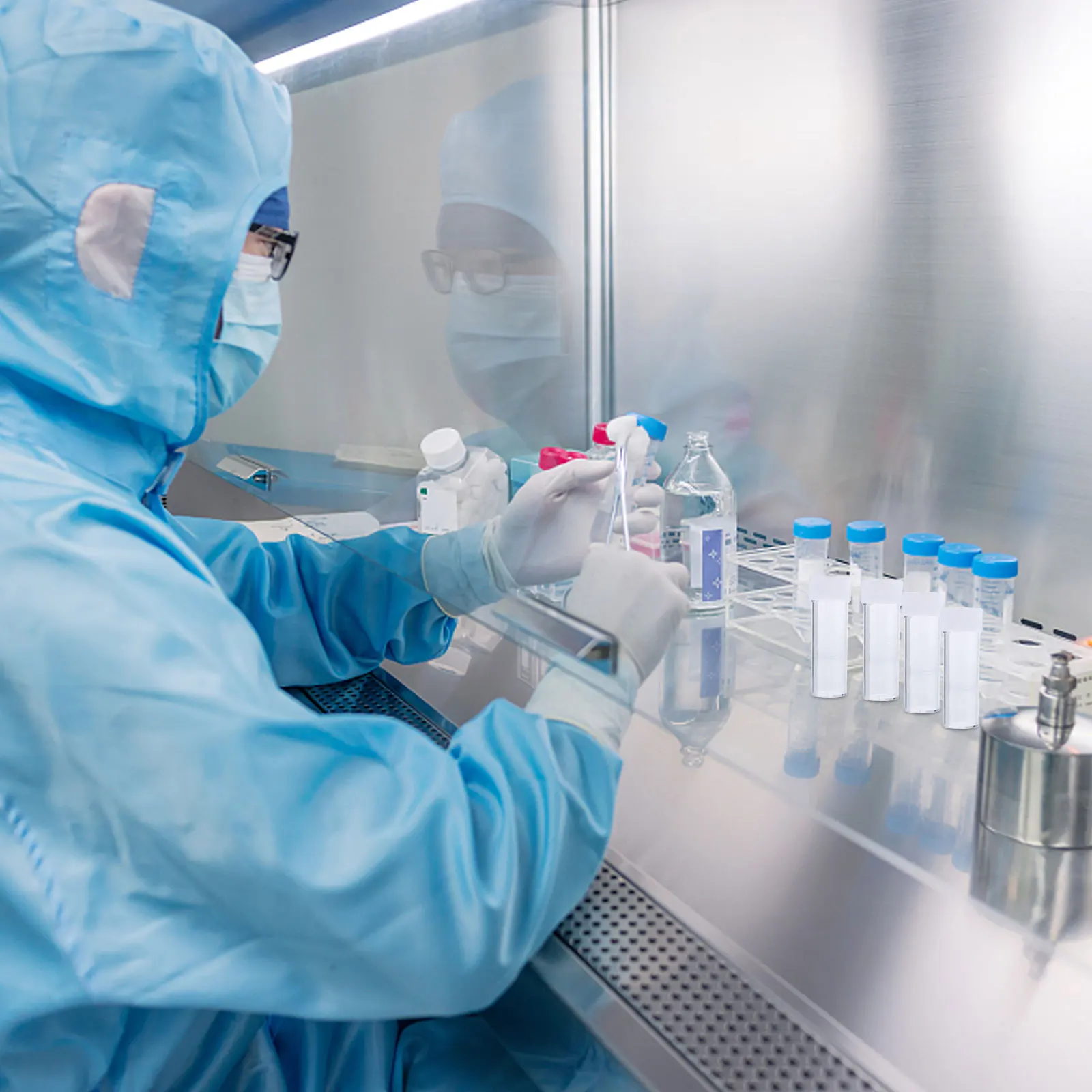 

50 Pcs Sputum Culture Bottle Test Tubes Sample Clear Storage Plastic Jars with Lids Lab Reagent Bottles Containers