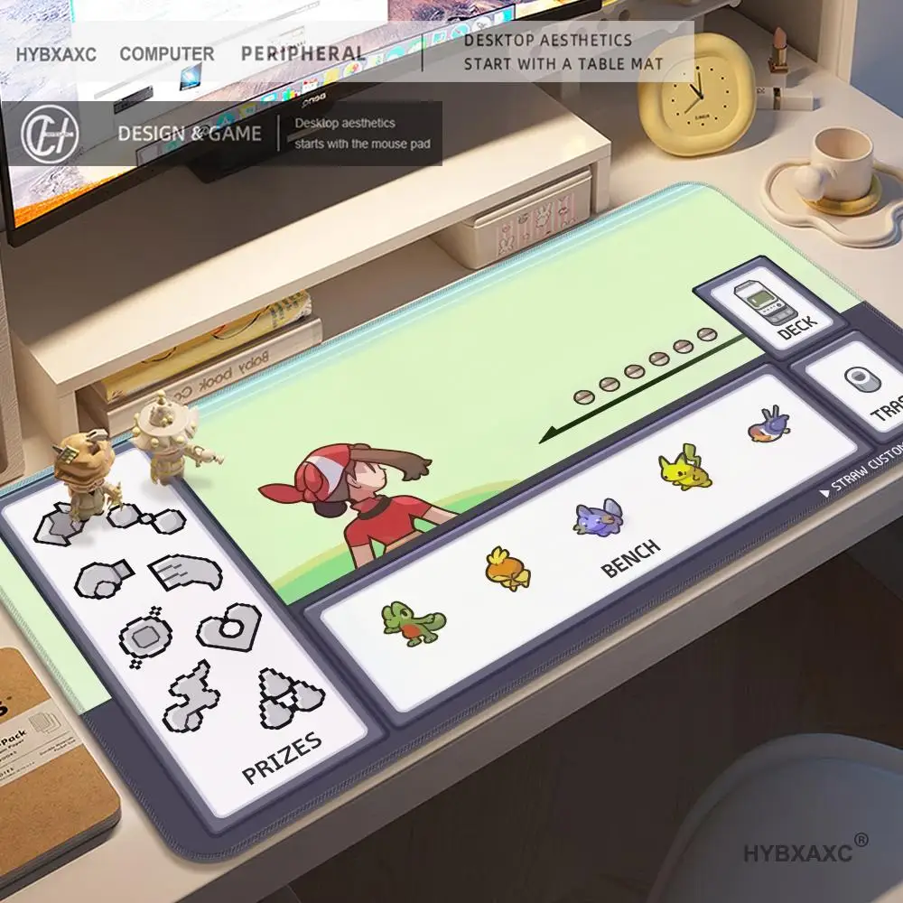 HYBXAXC Mauspad P-Pokemon Pixel Ash Starter P-Pokemon TCG Spielmatte, rutschfeste, wasserdichte Matte, 800 x 400 mm – Detail 12
