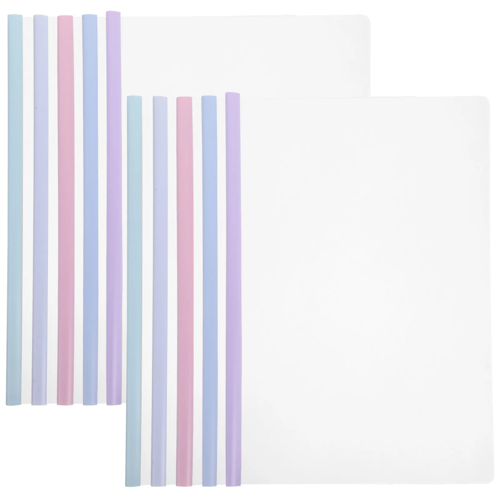 

10pcs A4 Waterproof Thick Transparent Drop Folder Slide Binder Clips for Document Storage Plastic Binding Bars