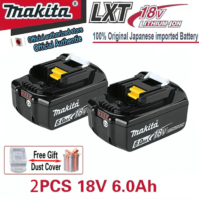 

100% original Makita 6.0Ah 18V Rechargeable Battery for Makita 18V BL1830 BL1830B BL1840 BL1840B BL1850 dtw700 Power Tools