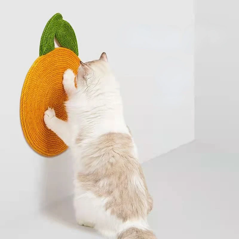 Suction Cup Wall Sticker Cat Scratch Board Cartoon Fruit Sisal Hemp Cats Claw Pad Thick Kitten Toy Scraper Claw Paw Pet Supplies