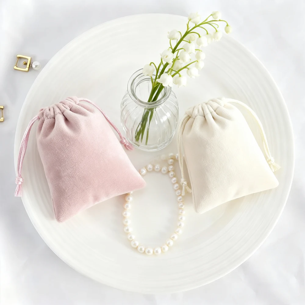 

Сумка на шнурке для ювелирных изделий, плоская открытая стильная мягкая бархатная сумка для колец, серег, ожерелья, браслета, подвески, органайзера, простая сумка без логотипа