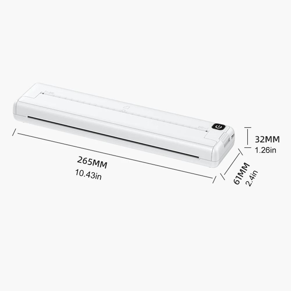 Impresora térmica A4 inalámbrica, dispositivo de impresión de bolsillo para documentos, fotos, notas, preguntas incorrectas, sin tinta, 200DPI, Bluetooth