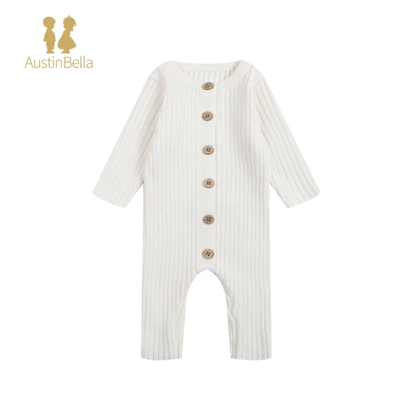 Baby Knitted Jumpsuit Solid Cotton Long Sleeve Outfit Toddler Baby Boys Girl Romper Autumn Winter Sweater Newborn Baby Clothes