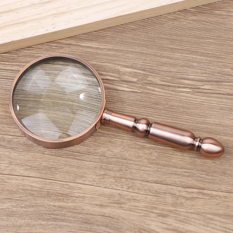 Retro Metal Magnifying Glass 20X Portable High Magnification Reading Mirror With Detachable Handle For Identification