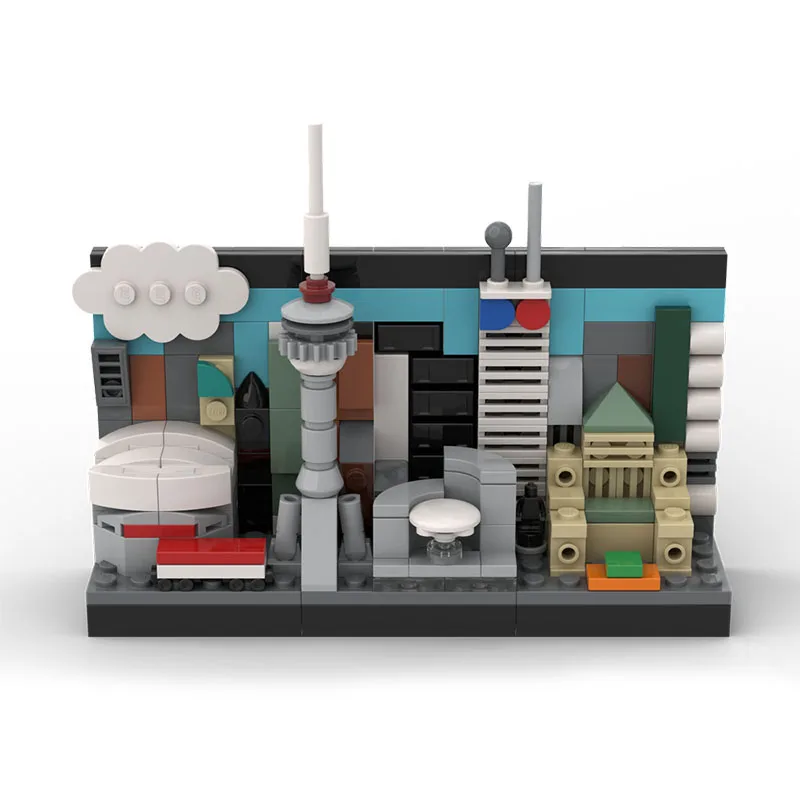 MOC Kreatives Nationaldenkmal-Bausatz-Modell mit Postkarte, Kinderpuzzle, Montage-Spielzeug, Geburtstagsgeschenk, Dekoration – Detail 3