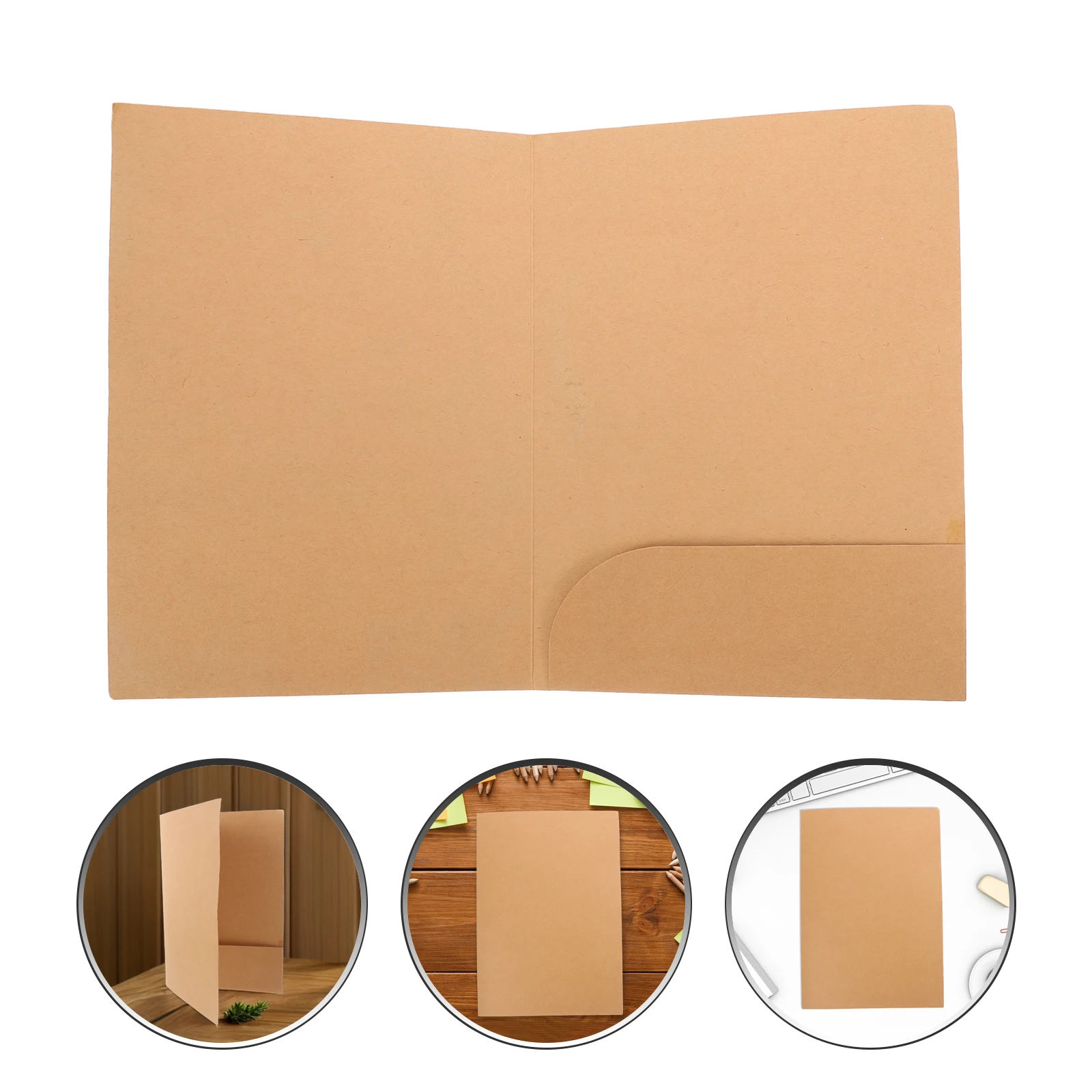 10 Pcs File Envelopes Kraft Paper Folders Single Pocket Large Capacity Office School Sturdy Material Document Storage