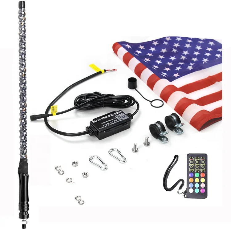 

ATV UTV 3 4 5 Foot Chasing Color LED Lighted Whip RZR ATV Flags UTV Antenna For Quad Dune Buggy Offroad