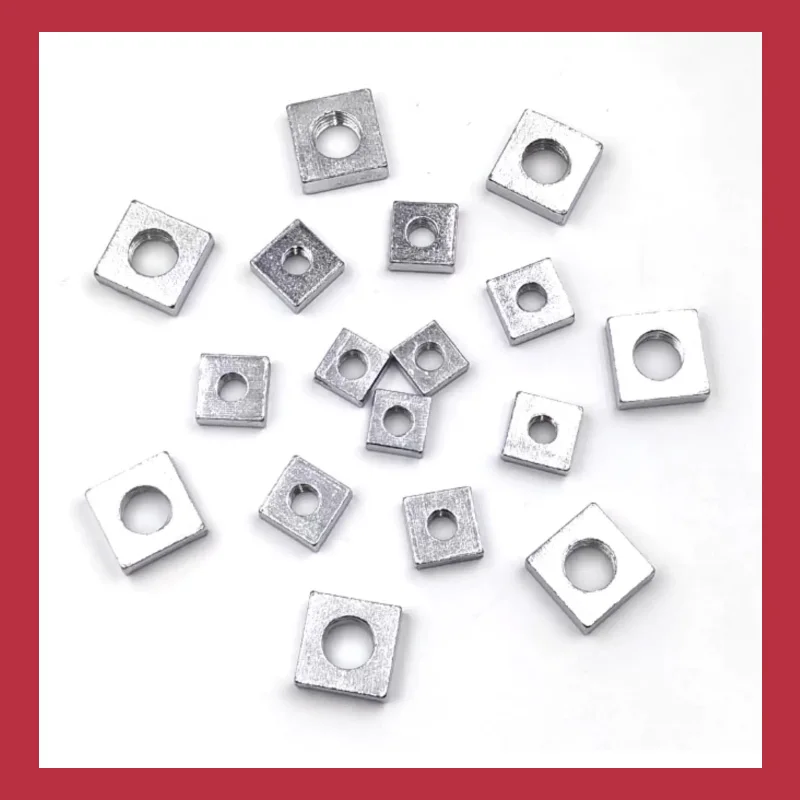 DIN562 Right Angle Square Nut White Zinc Plated Carbon Steel Fastener M2.5 M3 M3.5 M4 for Industrial Machinery DIY