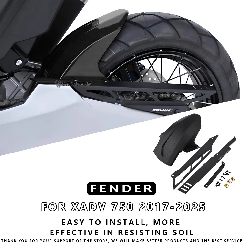 MTKRACING For HONDA X-ADV 750 2017-2025 Motorcycle Rear Mudguard Chain Decoration Cover Anti-Mud Protector Equipments