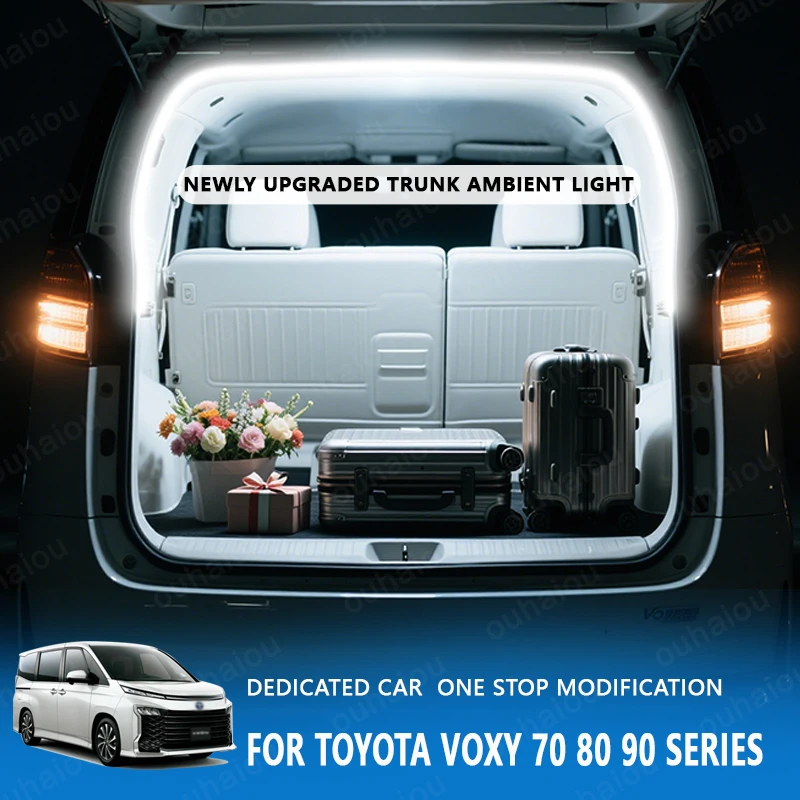 FOR Toyota VOXY 70 80 90 Series trunk modification Atmosphere lights White warm white Rear Trunk LED Light Bar