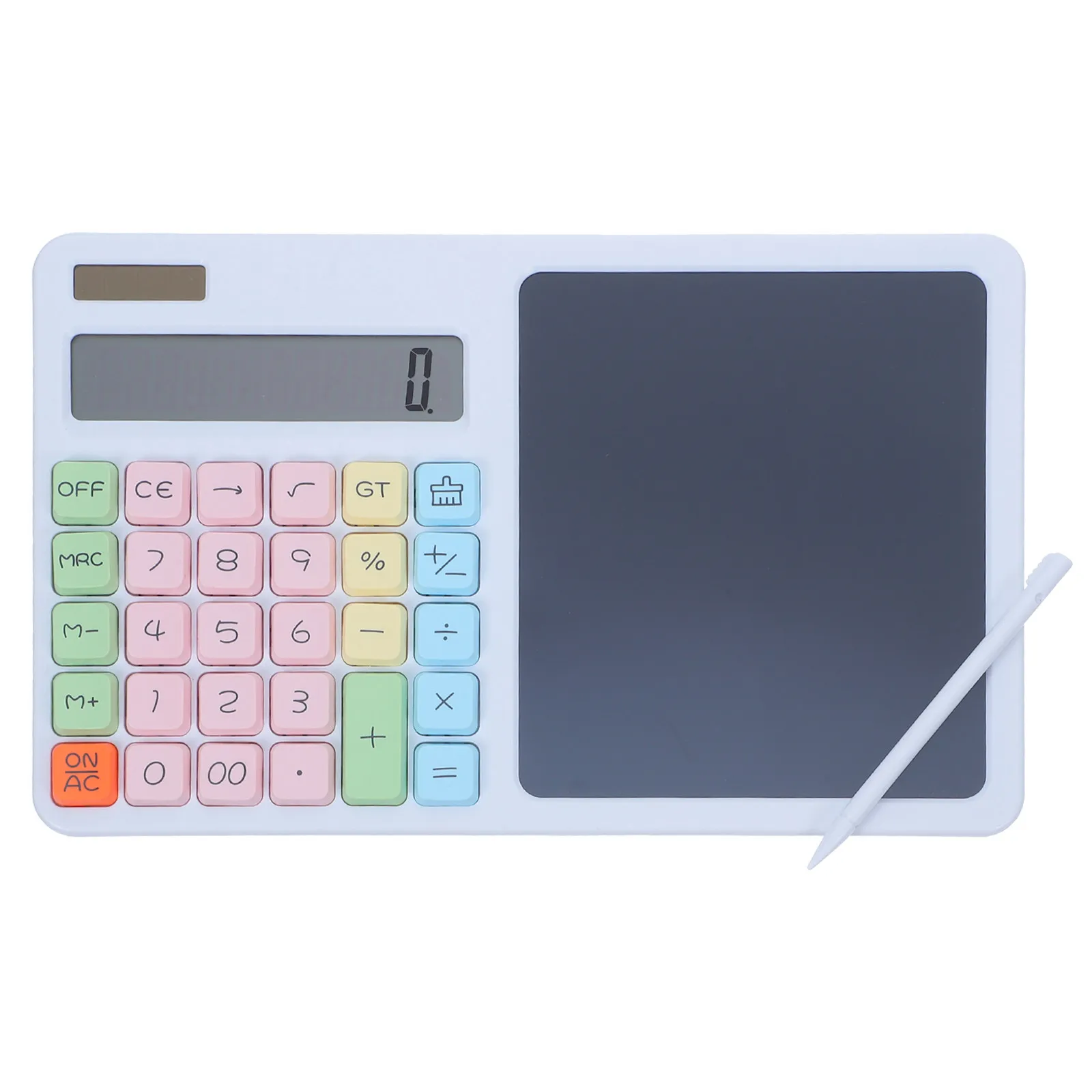 

Silent 12 Digit Solar Powered Calculator with LCD Writing Tablet Dual Power Aaa Battery Backup Large Display for Office School