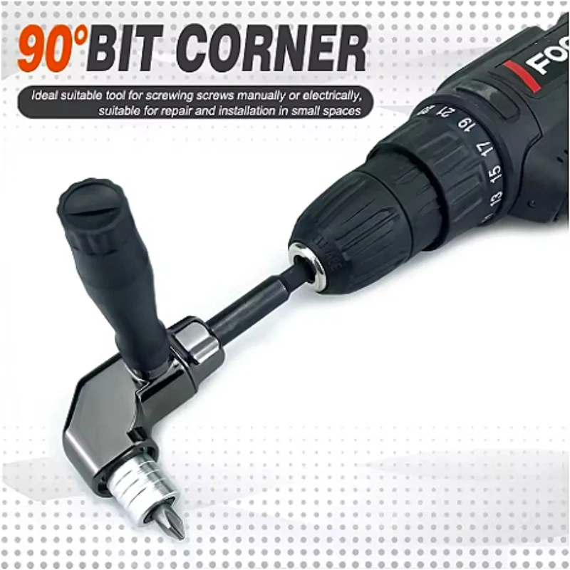 

90 Degree Screwdriver Turning Corner Device Electric Screwdriver Cornerer Alloy Steel Angle Adapter Bit Screwdriver Angled Tools