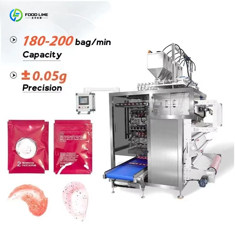 Four Sides Sealing Automatic Liquid Shampoo Packing Machine Essence Lotion Creams Moisturizes Cosmetics Sample Packing Machine