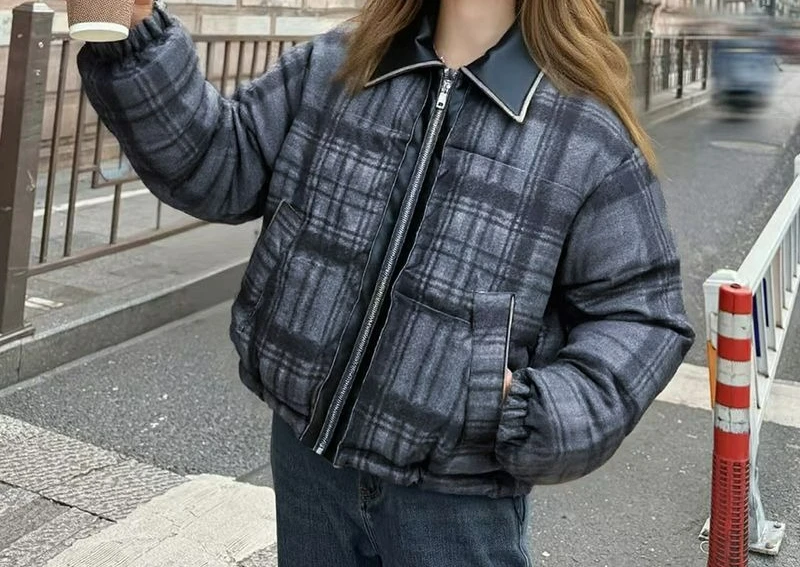 2025年新作 レディース ショート丈 スタンドカラー 中綿入り 冬用 ゆったり 中綿ジャケット