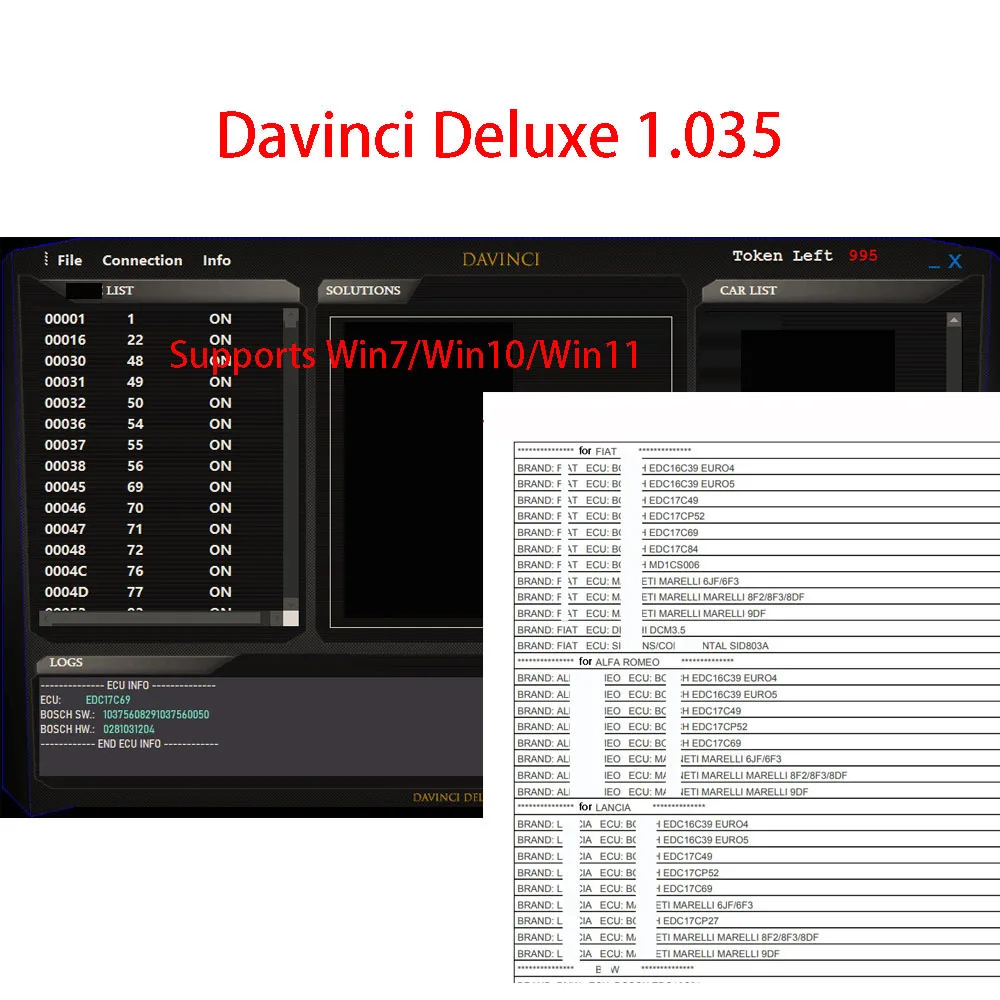 1.035 Davinci Deluxe Edition 1 Year for Automotive Diagnostics Repair Workshop  Support win7/win10/win11