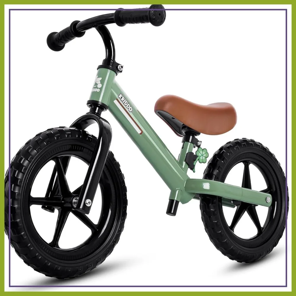 Bicicleta de Equilibrio para Niños de 2 a 5 Años, con Rodamientos Dobles para un Desplazamiento Suave, Asiento y Manubrio Ajustables, Regalo para Niños de 2 a 3 Años, Verde