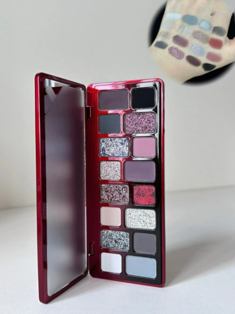 Qianyan Cheeryep 16Color Eyeshadow Palette Smoky Matte Shimmer Glitter Red Black Eyeshadow Makeup