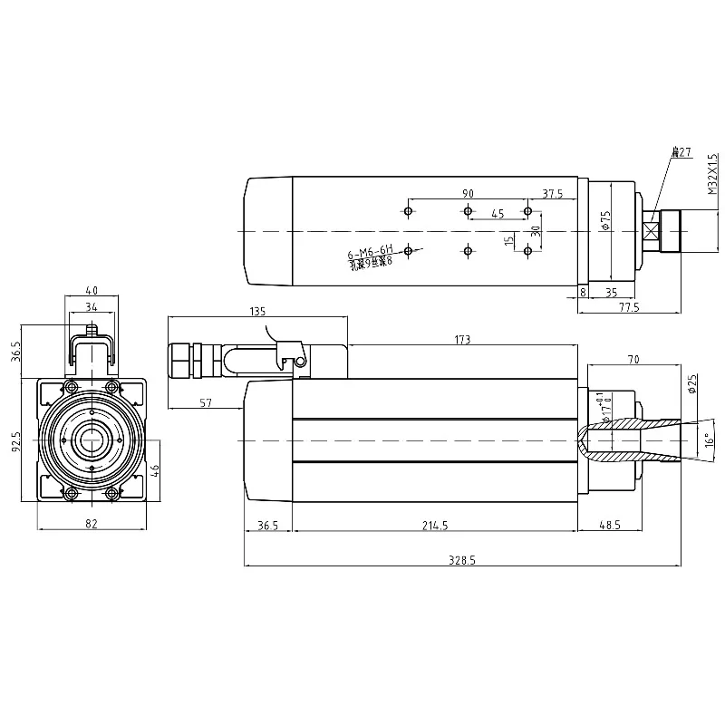 Cnc Router Spindle Motor Kit with Vfd Hqd Spindle Motor 3.5kw Cnc Router Spindle Motor Kit