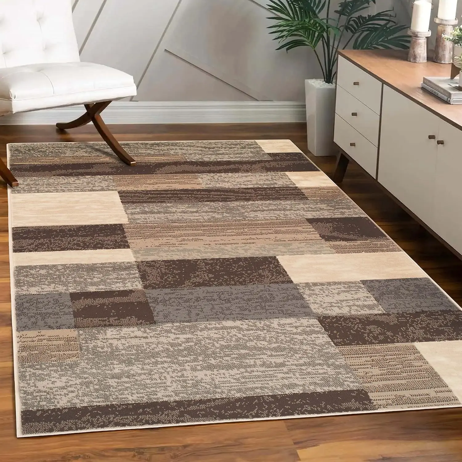 Modern Geometric Area Rug for Living Room Bedroom Large Carpet Nordic Style Soft Floor Mat Non Slip Home Decor Coffee Grey