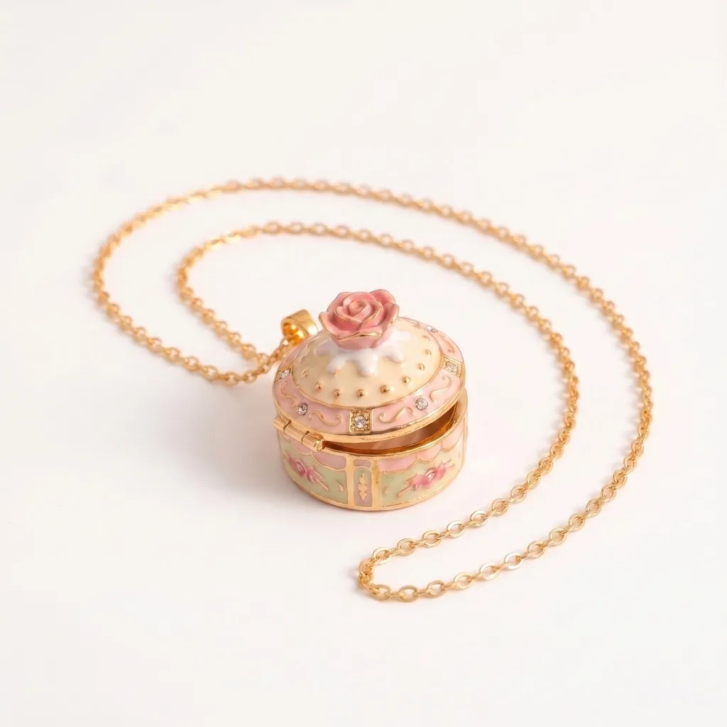 Openable Locket Mom Pendant Necklace Gold Plated Enamel Delicate Collarbone Chain Gift Mother'S Day Fashion Jewelry Accessories