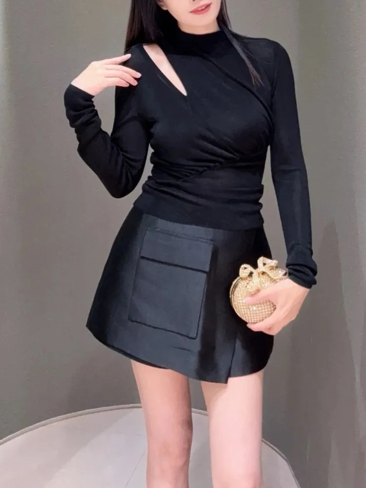

Slim Fitlong SveKnitted Hollowout Ne DesignЖенская версия премиум-класса EurowhenFrench SystemSmall ulationSE Трикотаж