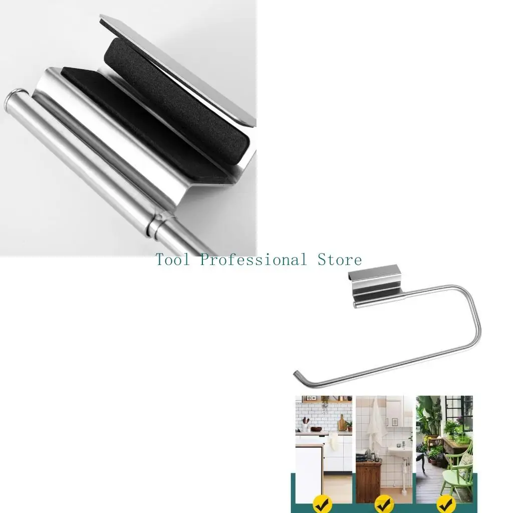 57QF Under Sink Metal Kitchen Roll Paper Holder Cabinet Door Paper Towel Holder