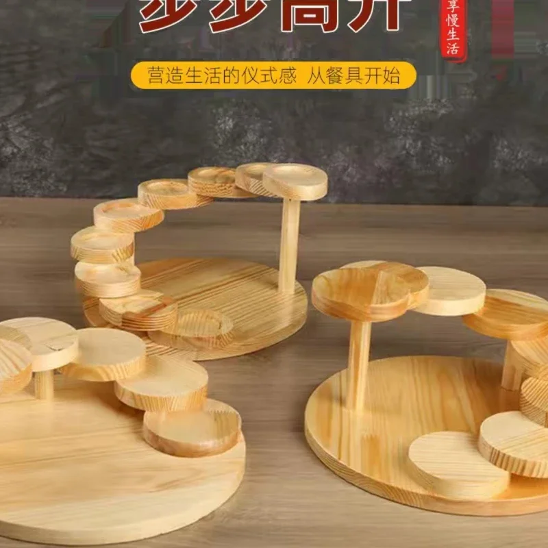 

Creative tableware Wooden plate snack rack