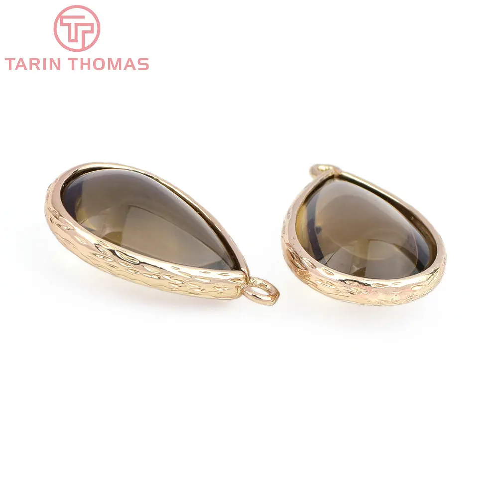 (4122)10PCS 22x14MM 24K Champagner Gold Farbe Messing und Glas Tear Drop Form Charms Anhänger Diy schmuck Erkenntnisse Zubehör – Detail 37