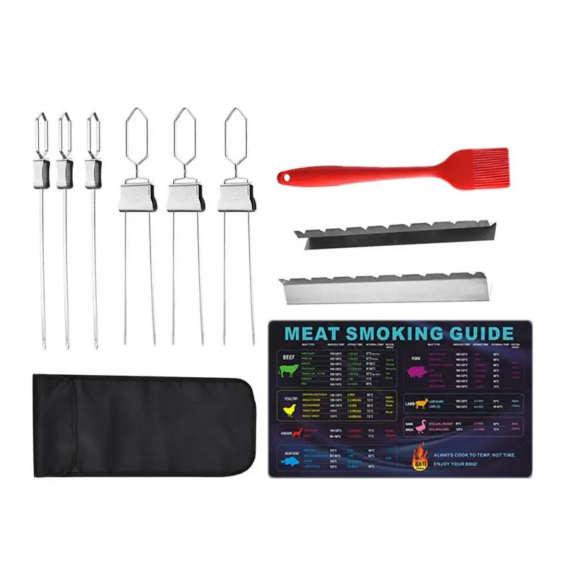 

Stainless Steel Meat Skewers Set for BBQ Grill Grilling Chicken Skewers Metal Kabob Skewers Outdoor Barbecue Grill Metal Skewers