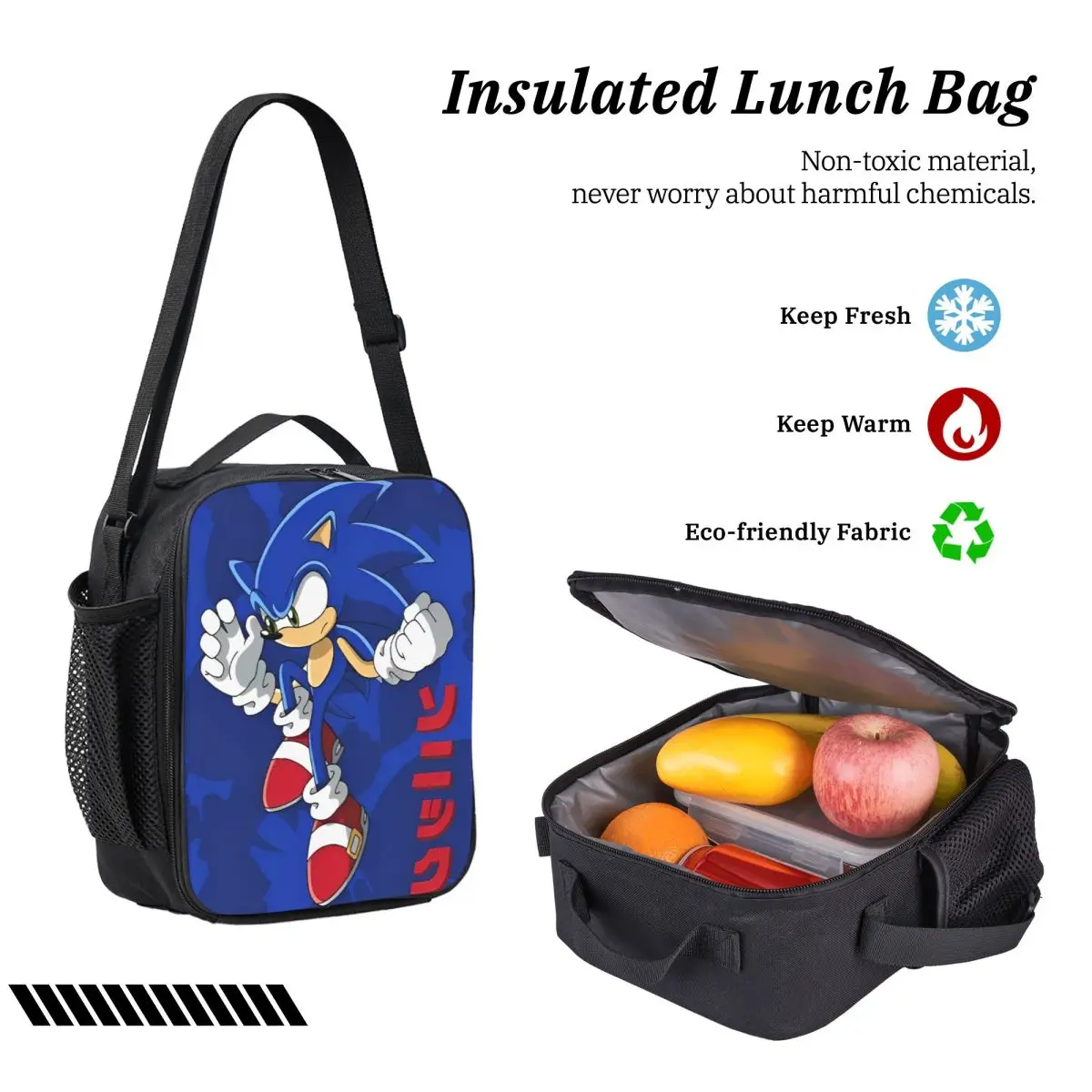 ألعاب Sonices The Hedgehog Shadow 3 قطعة/المجموعة حقيبة الظهر للمراهقين الكرتون حقائب من القماش حقيبة الغداء مقلمة #5