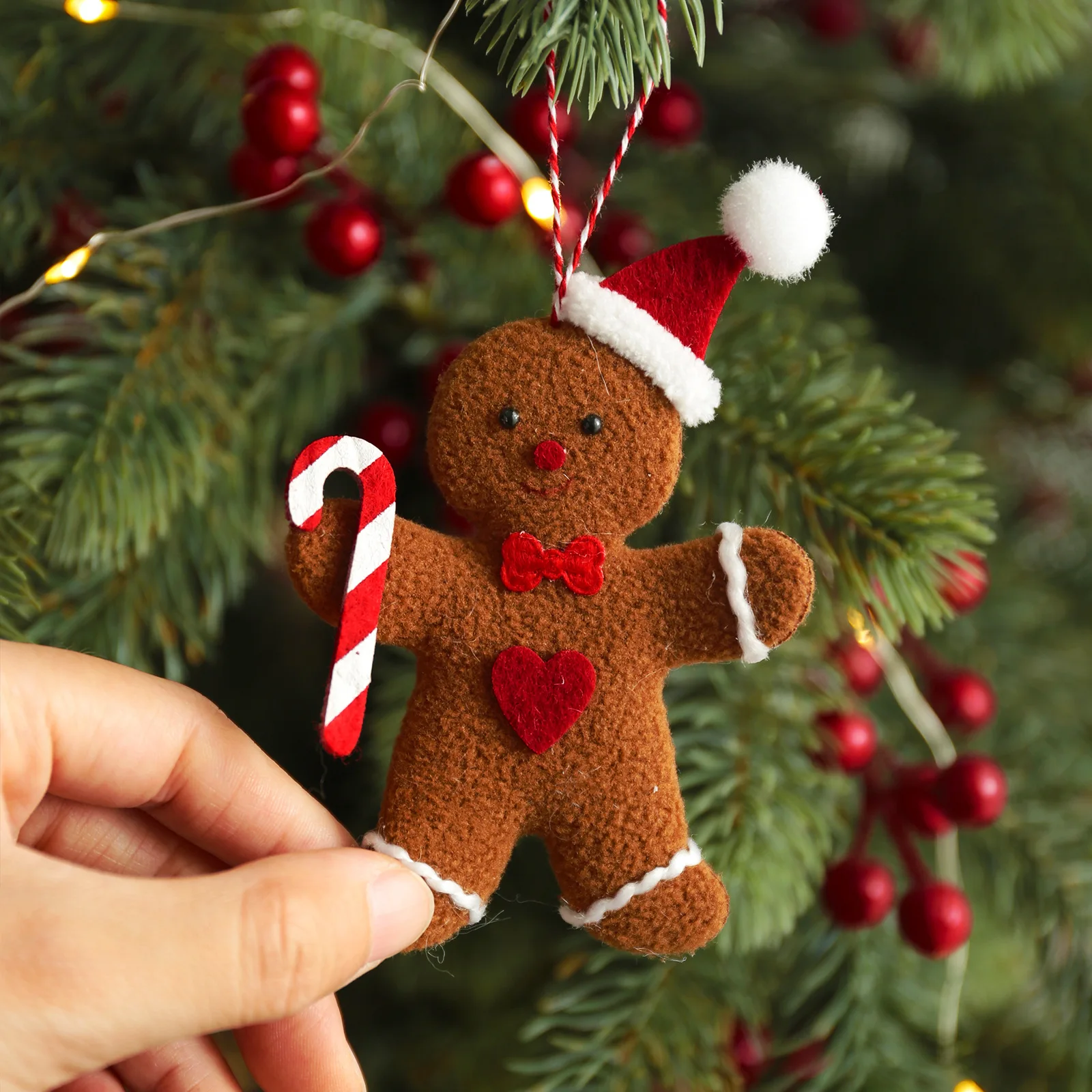 Christmas Decoration Gingerbread Man Doll, Xmas Tree Hanging Ornament, Garden Party, Home, New Year, Children Gifts, 3Pcs Set