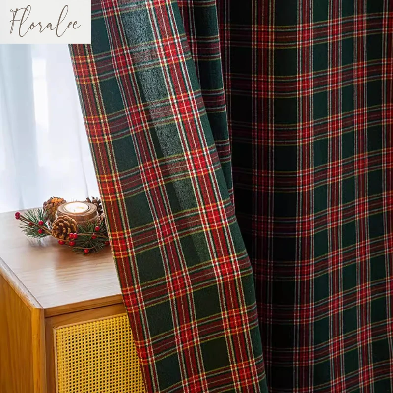 Christmas Curtains American Holiday Celebration Decoration Snowflakes and Balls Christmas Living Room Semi Blackout Curtains