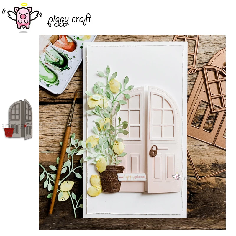 Piggy Craft metal cutting dies cut die mold 3D Flowerpot switch door Scrapbook paper craft knife mould blade punch stencils dies