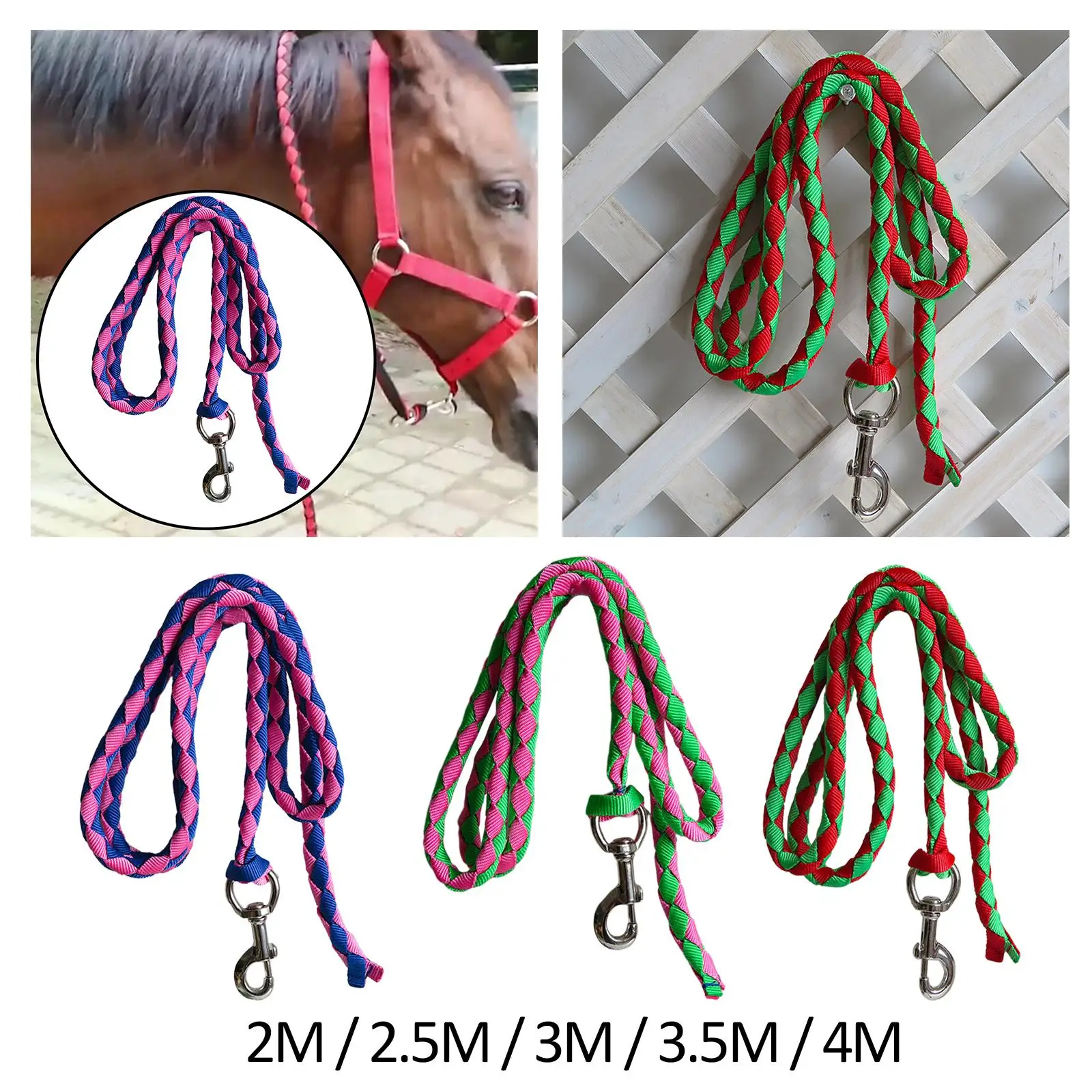 Horse Lead Rope with Bolt Snap, Durable Horse Leash Rope Swivel Buckle, Equestrian Equipment