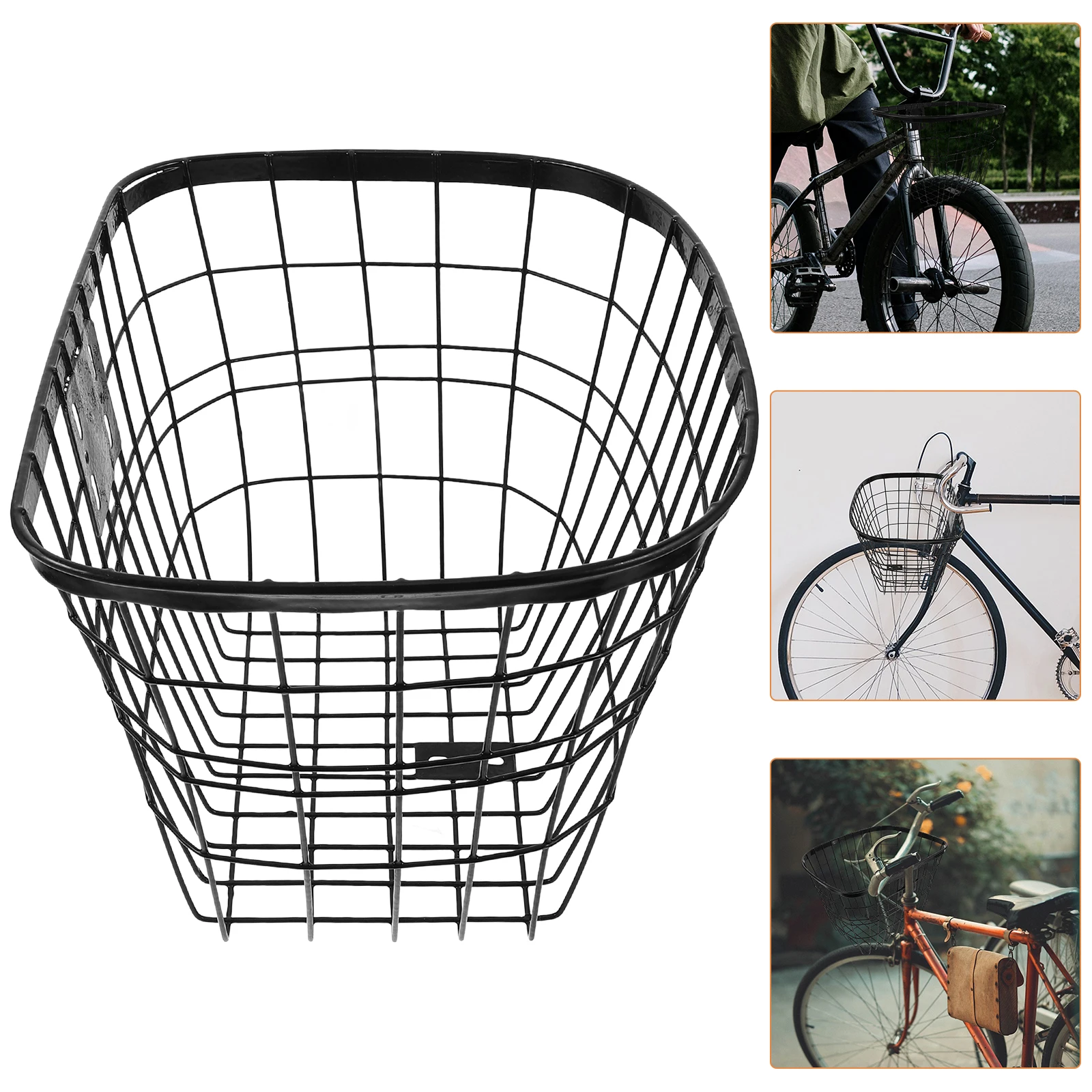 

Iron Bicycle Basket Durable Heavy Duty Front Rear Storage Scooter Mobility Knee Adult Universal Fit Easy Install Transport
