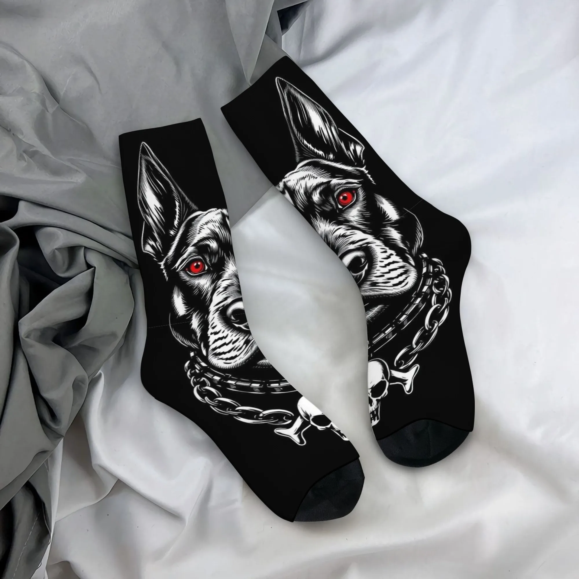 

Crazy Dark Dog Retro Fashion Men's Socks Novelty Funny Happy Hip-Hop Socks Comfortable Non-Slip Outdoor Casual Sports Socks Gift