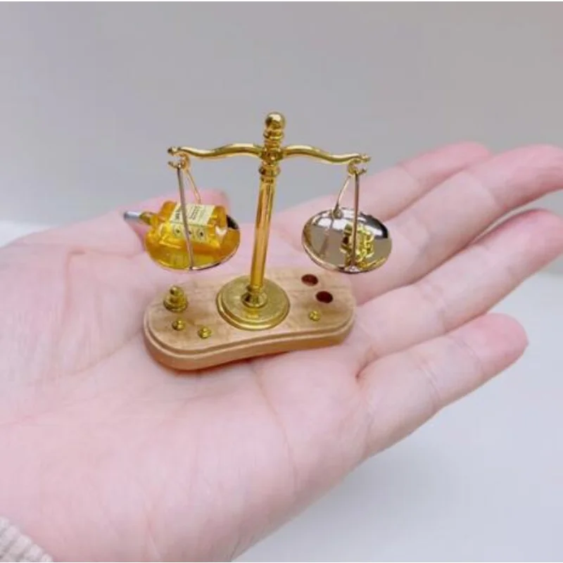 Dollhouse Miniature Furniture Accessories, Mini Balance Scale Model, Doll House Decoration, Kids Pretend Play, DIY, 1/12