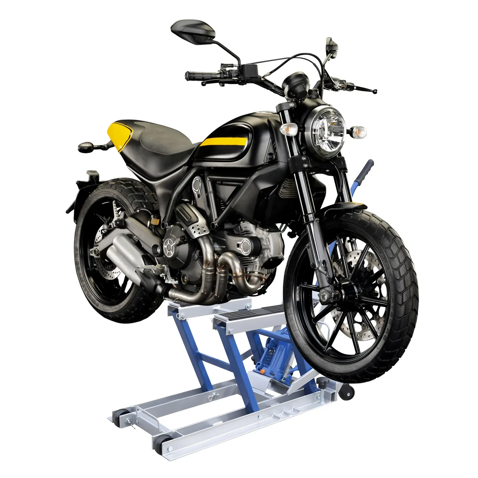 Motorcycle Foldable Lift, 680kg Motorcycle Hydraulic Lift Platform Height Adjustable Motorcycle Mounting Lifting Machine