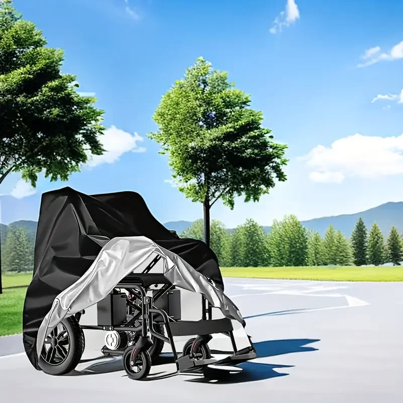 غطاء كرسي متحرك مقاوم للماء من DUOUPA - واقي مشاية كهربائي ودوار، مقاوم للغبار والثلج والمطر والشمس، للاستخدام الداخلي