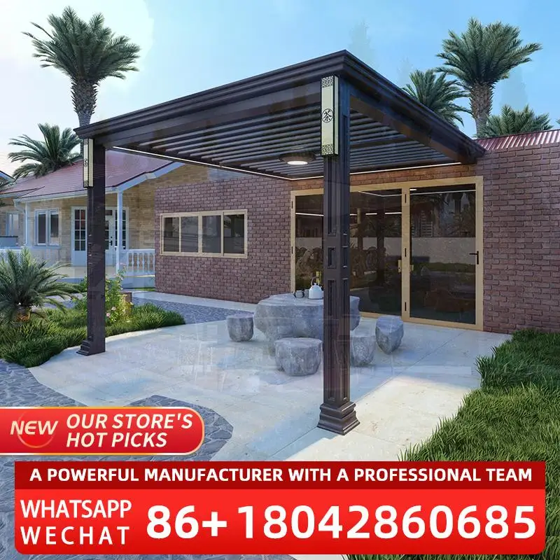

12' * 12' Delivery Modern Patio & Balcony Covers with Screens Pergola Kits for Outdoor Gardens Porches pergola