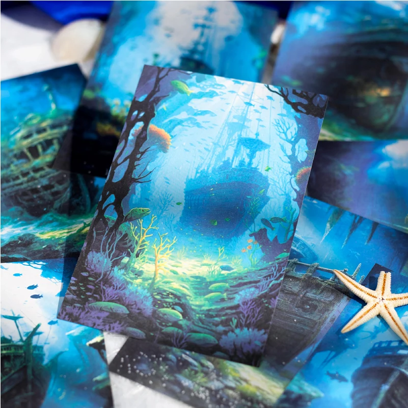 30 Sheets Submarine Relics Series Vintage Underwater world Decor paper Material Paper Creative DIY Junk Journal Stationery