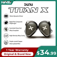 Auriculares DUNU Titan X HiFi IEM con controlador dinámico magnético dual, carcasa de aleación metálica, micrófono de 3,5 mm/TypeC para audiófilos y juegos