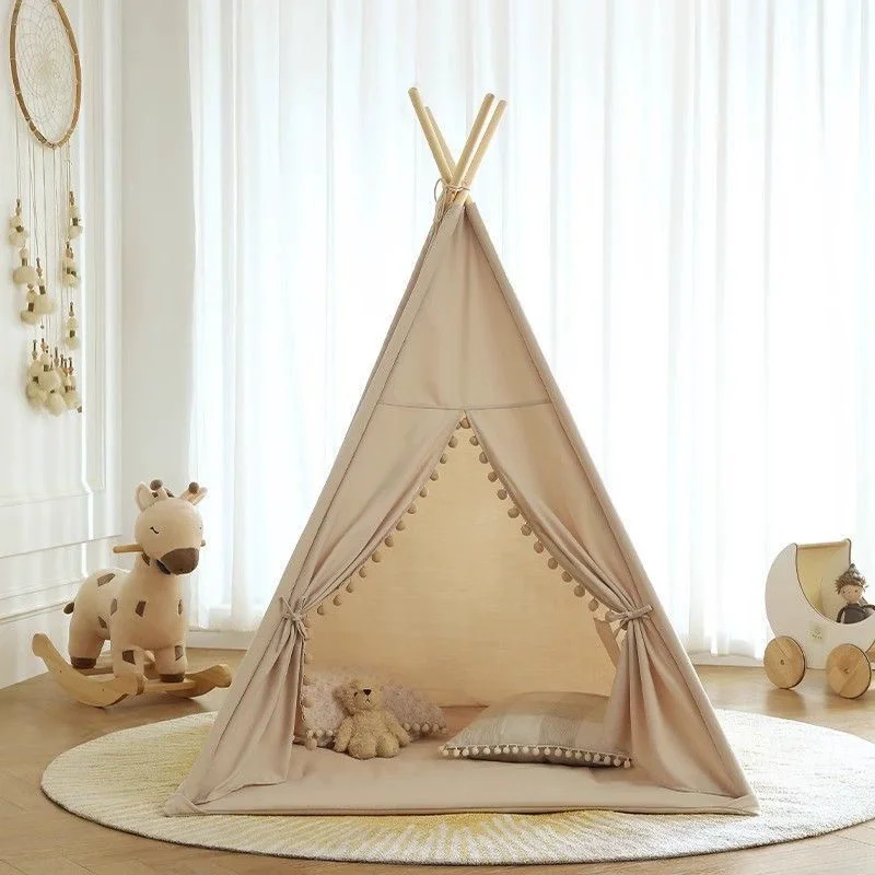 Tenda portátil para crianças, 1.6m/1.3m, casa de brincar interna, wigwam, criança, tipi, bola, poço, castelo, sala de jogos para meninas