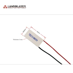 Peltier-Cooling-Plate-TEC1-06311 For IPL Headpiece / Size 20*40*3.0mm / 20mm Side With Cable / Cooling Paths