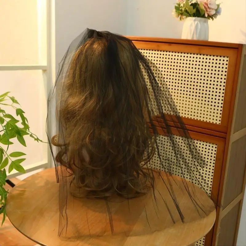 Y5JD حجاب الزفاف الفريد مع مشط أزياء الشعر concesories شعر ديكورز الشعر لسهولة ارتداء #4