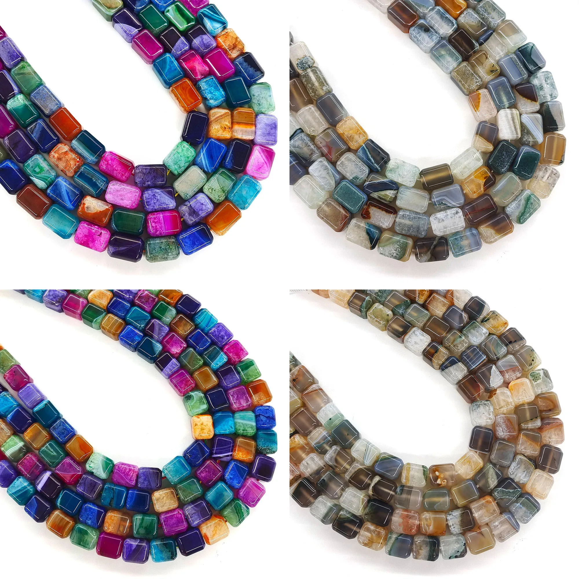 Rectangular Prism Bead Natural Stone Uruguayan Agate Healing Crystal Beads for DIY Jewelry Making Bracelet Necklace Accessories