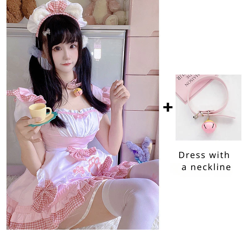 Women Maid Outfit Lolita Cosplay Cute Sexy Erotic Kawaii Cafe Costume Black White Men Uniform Apron Dress Cute Bowknot MucamaCos